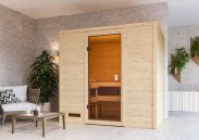 Fynn" sauna met bronskleurige deur - kleur: naturel - 195 x 145 x 187 cm (B x D x H)