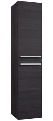 Badkamer - hoge kast Bidar 88, kleur: zwart eiken - 160 x 35 x 35 cm (H x B x D)