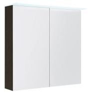 Badkamer - spiegelkast Siliguri 08, kleur: zwart eiken - 70 x 80 x 13 cm (H x B x D)