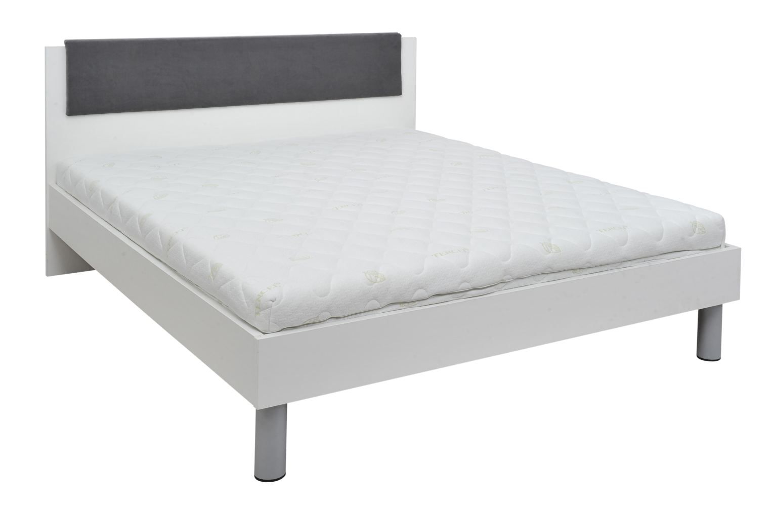 Tweepersoonsbed / logeerbed Bermeo 06, kleur: wit / grijs - 160 x 200 cm (B x L)