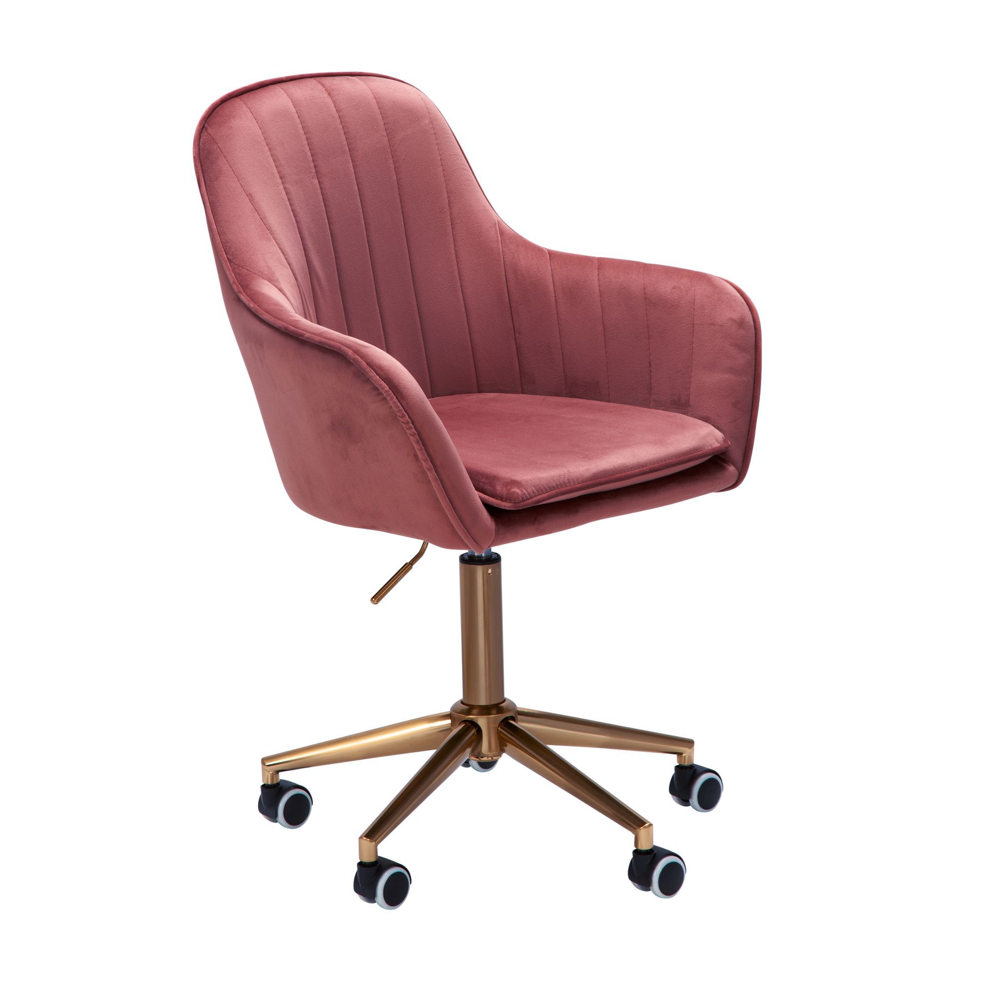 Design draaistoel Apolo 117, kleur: roze/goud, met aangenaam gevormde zitschaal voor hoog comfort