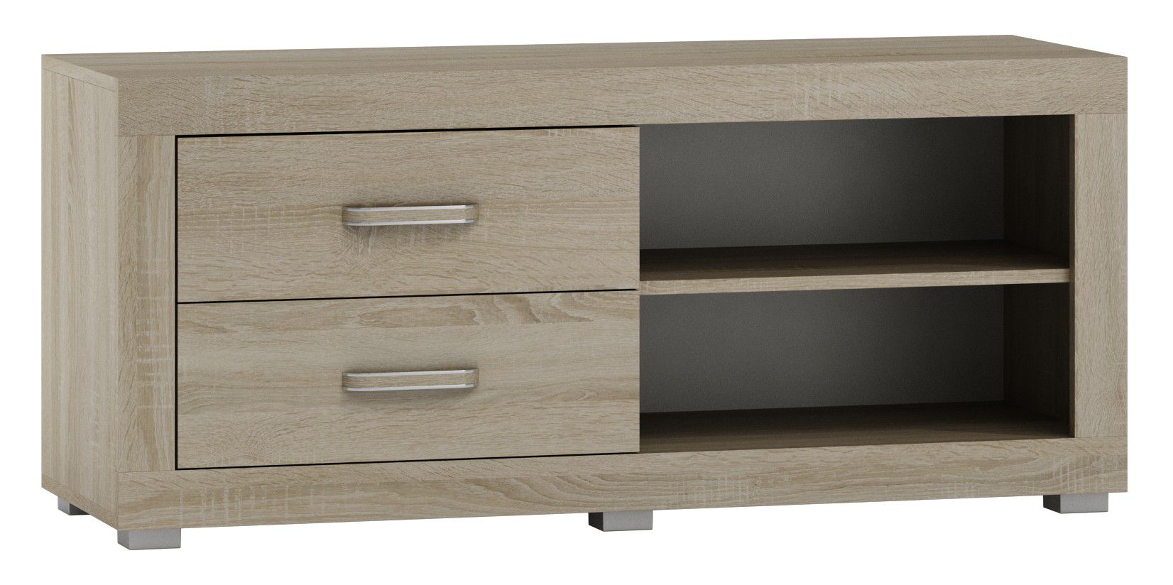 TV-Unterschrank Lorengau 14, Farbe: Sonoma Eiche - Abmessungen: 53 x 120 x 42 cm (H x B x T)