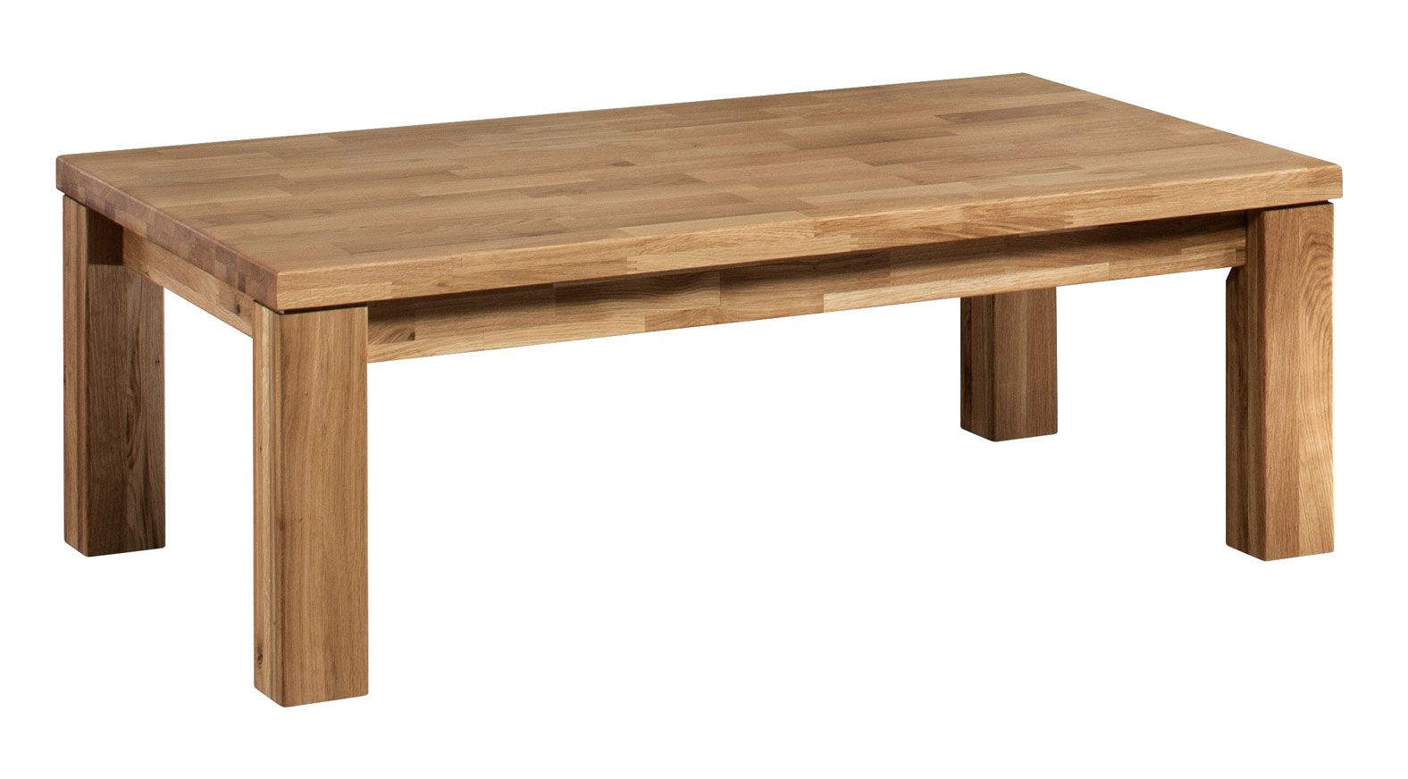 Salontafel van massief eikenhout Floresta 02, met nerf, naturel, geolied / gewaxt, 120 x 75 x 44 cm, voor woonkamer, modern en eenvoudig ontwerp