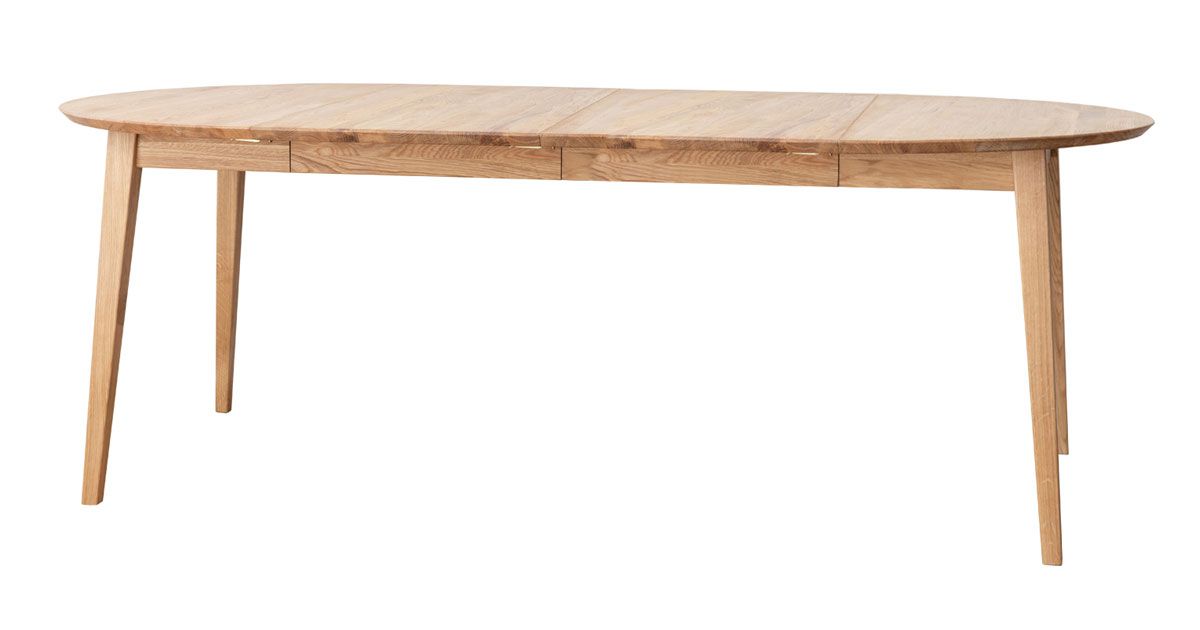 Ronde tafel Erdre 10, verlengbaar van 110 cm tot 210 cm, gemaakt van massief eiken, tafelbladverlenging met 2 x 50 cm, in geoliede eik, 110 x 110 cm