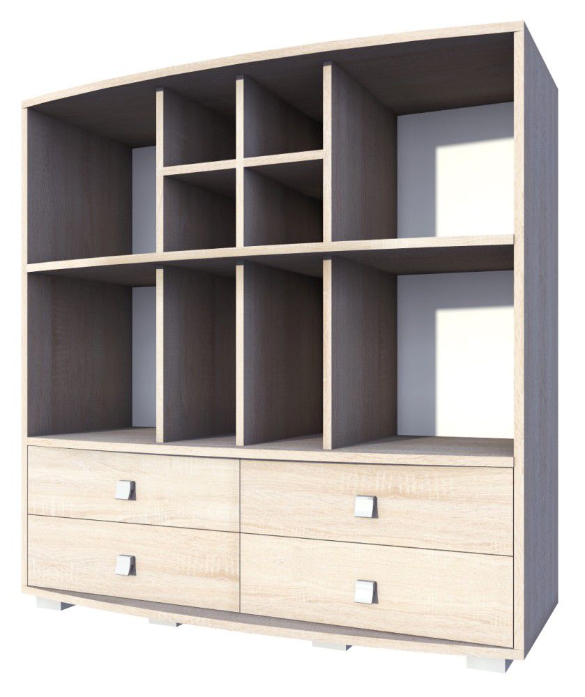 open kast Rabaul 16 , kleur: Sonoma eiken - afmetingen: 126 x 130 x 40 cm (H x B x D)