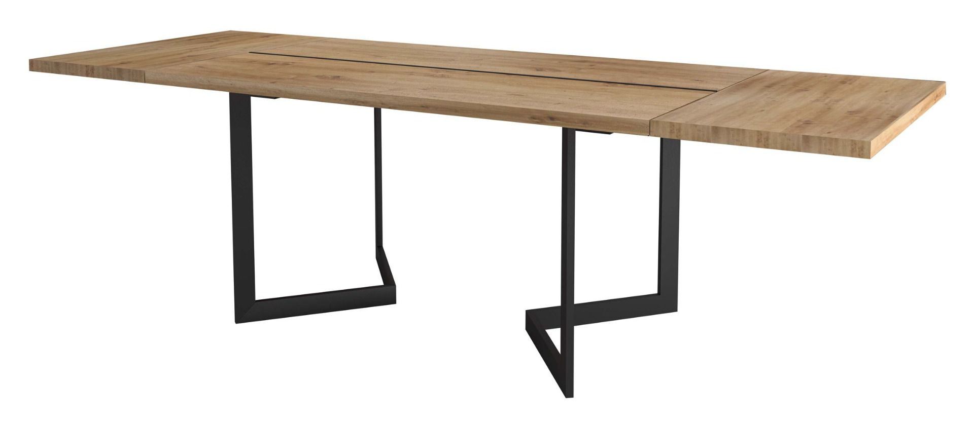 Eettafel Slatina 25, kleur: eiken / zwart - Afmetingen: 240 x 94 cm (B x D)