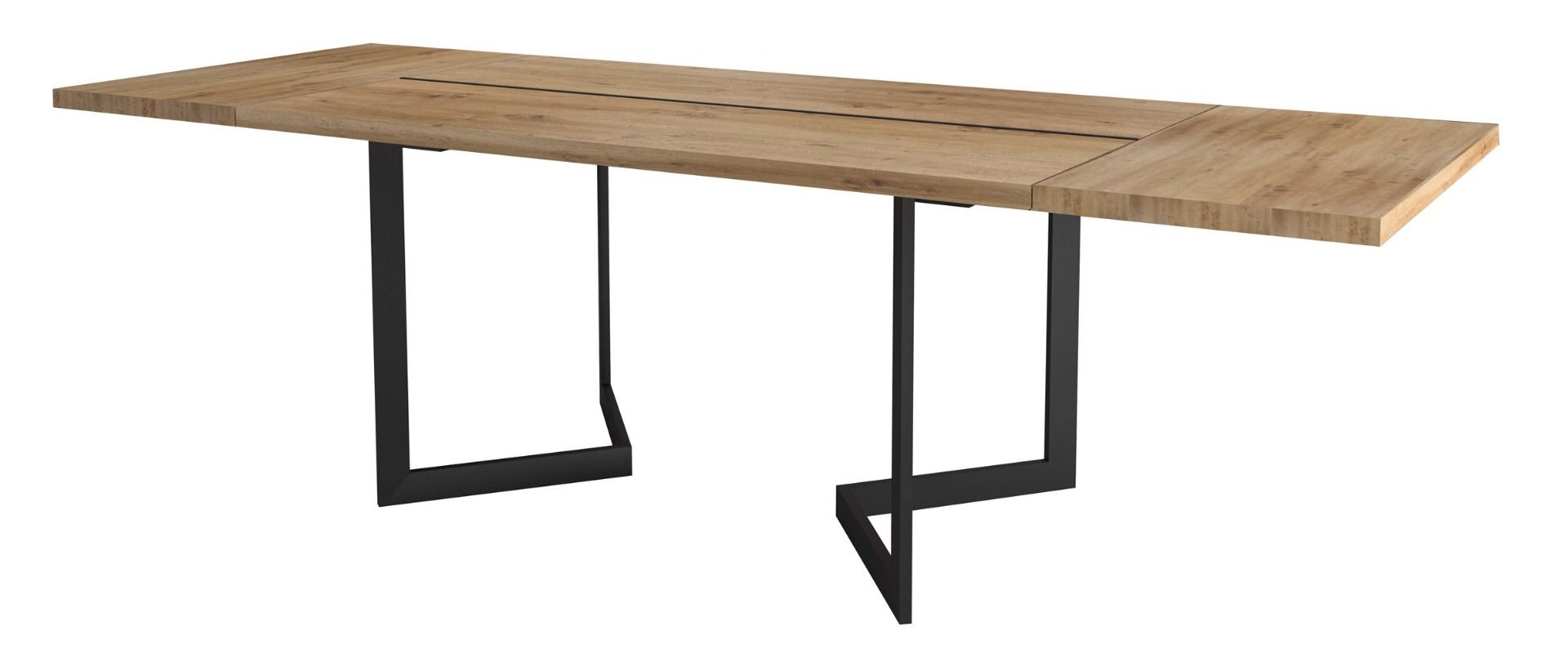 Eettafel Slatina 27, kleur: eiken / zwart - Afmetingen: 260 x 94 cm (B x D)