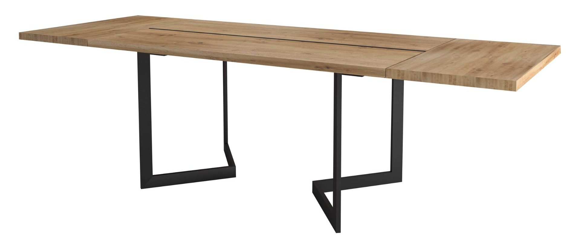 Eettafel Slatina 29, Kleur: eiken / zwart - Afmetingen: 280 x 94 cm (B x D)