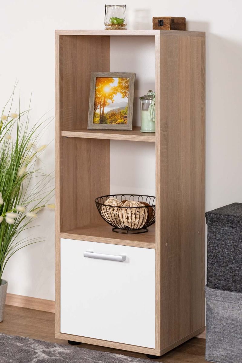 Palpala 02 boekenplank, kleur: eiken Sonoma / wit - 110 x 41 x 35 cm (H x B x D)