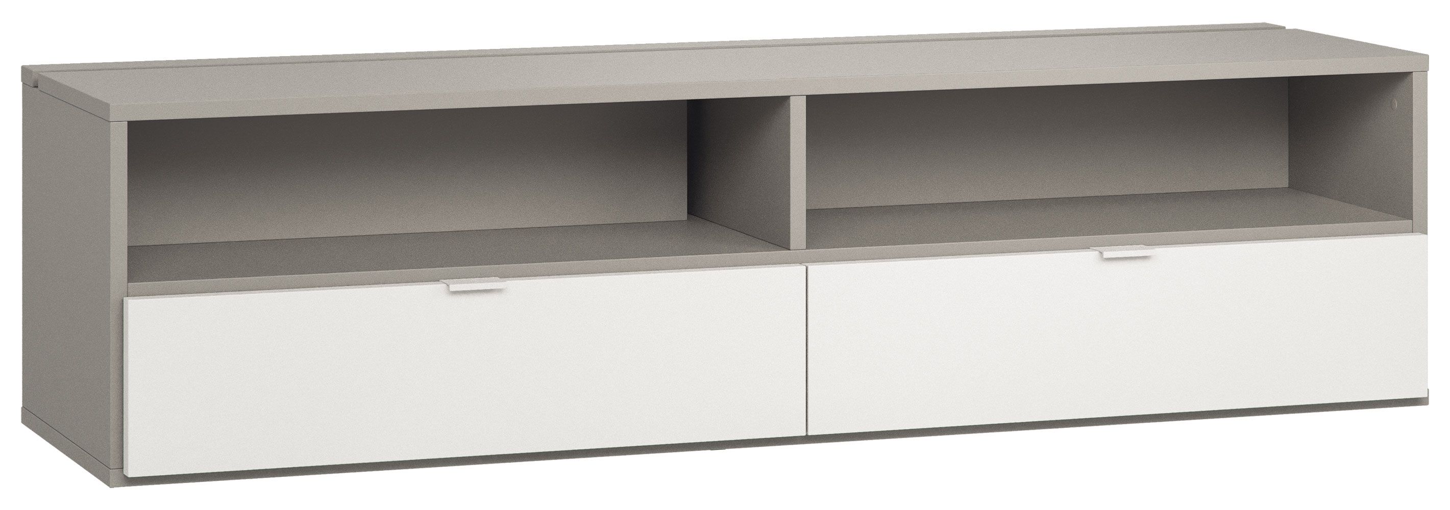 TV-onderkast Bellaco 15, kleur: grijs / wit - Afmetingen: 49 x 180 x 47 cm (H x B x D)