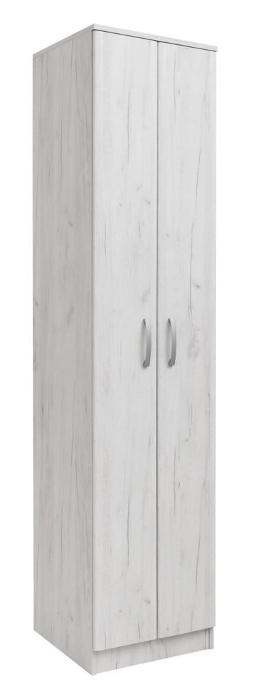 Klem Verlating venster Draaideurkast / kledingkast Muros 01, kleur: eiken wit - 222 x 50 x 52 cm  (H x B x D)
