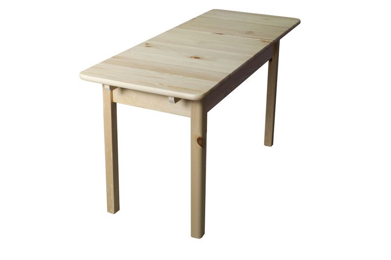 Uitschuifbare tafel massief grenen,, naturel 008 (hoekig) - afmetingen 145/210 x 90 cm x d)