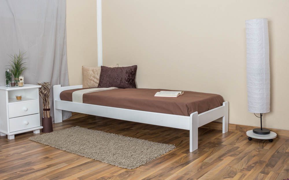 Opsommen merk Afspraak Futonbed / , vol hout, bed massief grenen wit gelakt A8, incl. lattenbodem  - afmetingen: 80 x 200 cm