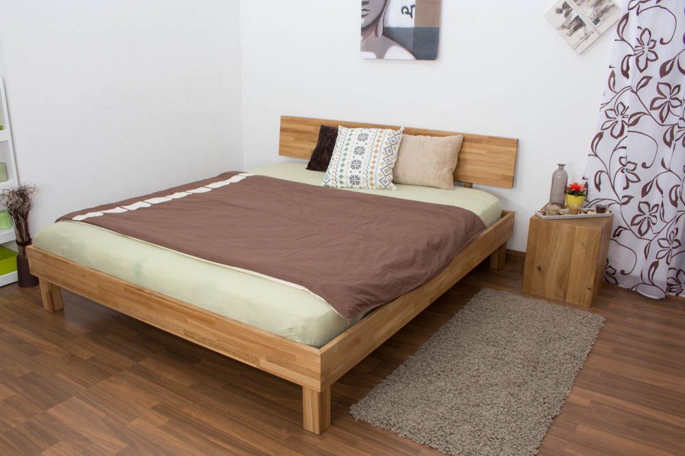 scherp onderwerp Veroveren Futonbed / massief houten bed Wooden Nature 02 eikenhout geolied - ligvlak 180  x 200 cm (b x l)