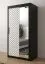 Kledingkast met elegant design Mulhacen 78, kleur: mat zwart / mat wit - afmetingen: 200 x 100 x 62 cm (H x B x D), met voldoende opbergruimte