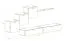 Stijlvol Balestrand 147 wandmeubel, kleur: grijs - Afmetingen: 150 x 330 x 40 cm (H x B x D), met veel opbergruimte