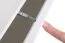 Außergewöhnliche Wohnwand Kongsvinger 50, Farbe: Weiß Hochglanz / Eiche Wotan - Abmessungen: 150 x 340 x 40 cm (H x B x T), mit Push-to-open System