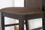 Moderne stoel massief beukenhout in walnootkleuren Junco 249, bruin gestoffeerde zitting, 98 x 48 x 50 cm, zeer stabiel