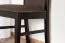 Moderne stoel massief beukenhout in walnootkleuren Junco 249, bruin gestoffeerde zitting, 98 x 48 x 50 cm, zeer stabiel