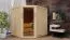 Sauna "Nooa" SET met grafietkleurige deur - kleur: naturel, kachel 9 kW - 196 x 196 x 198 cm (B x D x H)
