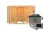 Sauna "Dilja" SET met bronskleurige deur - kleur: natuur, kachel externe regeling eenvoudig 9 kW - 231 x 231 x 198 cm (B x D x H)
