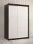 Kledingkast met strak design Liskamm 07, kleur: mat zwart / mat wit - afmetingen: 200 x 120 x 62 cm (H x B x D), met vijf vakken en twee kledingstangen