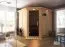 Sauna "Nooa" SET met kroonlijst en grafietkleurige deur - kleur: naturel, externe regelbare kachel easy 9 kW - 210 x 210 x 202 cm (B x D x H)