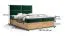 Elegant boxspringbed met opbergruimte Pilio 43, kleur: Green / Golden Craft Oak - ligoppervlak: 180 x 200 cm (b x l)