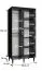 Schuifdeurkast met modern design Jotunheimen 122, kleur: Zwart - Afmetingen: 208 x 100,5 x 62 cm (H x B x D)
