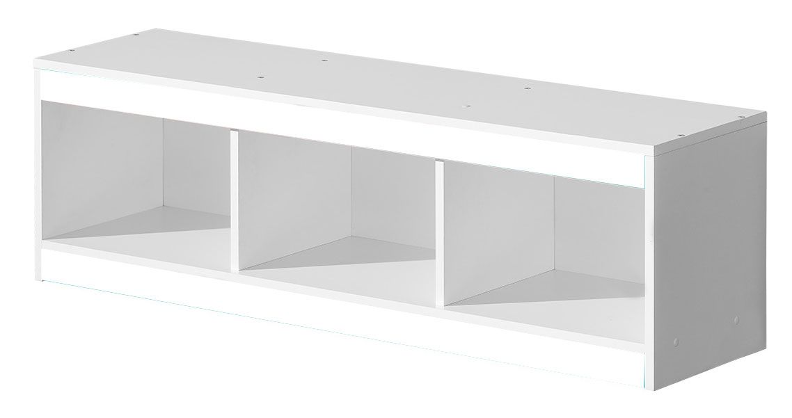 Kinderkamer - hangplank / wandrek Walter 10, kleur: wit hoogglans - x 120 x 32 cm (h x b d)